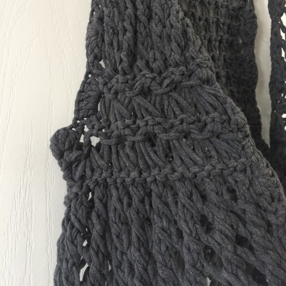 Bohemian style grey crochet vest - Picture 3 of 7